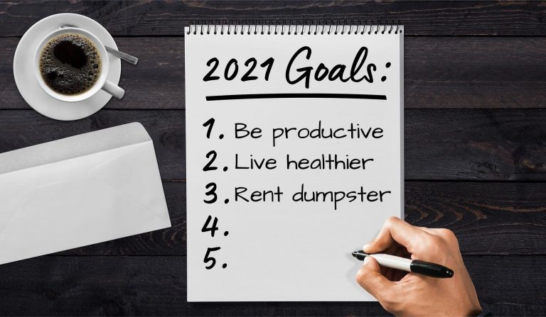 Dumpster rental as a new years goal