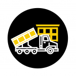 Wall Recycling truck icon black