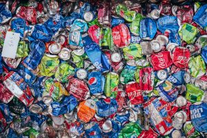 Aluminum cans as recycling material