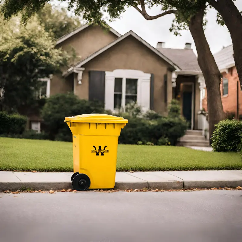 Image of a trash bin ready for Wilmington garbage collection.